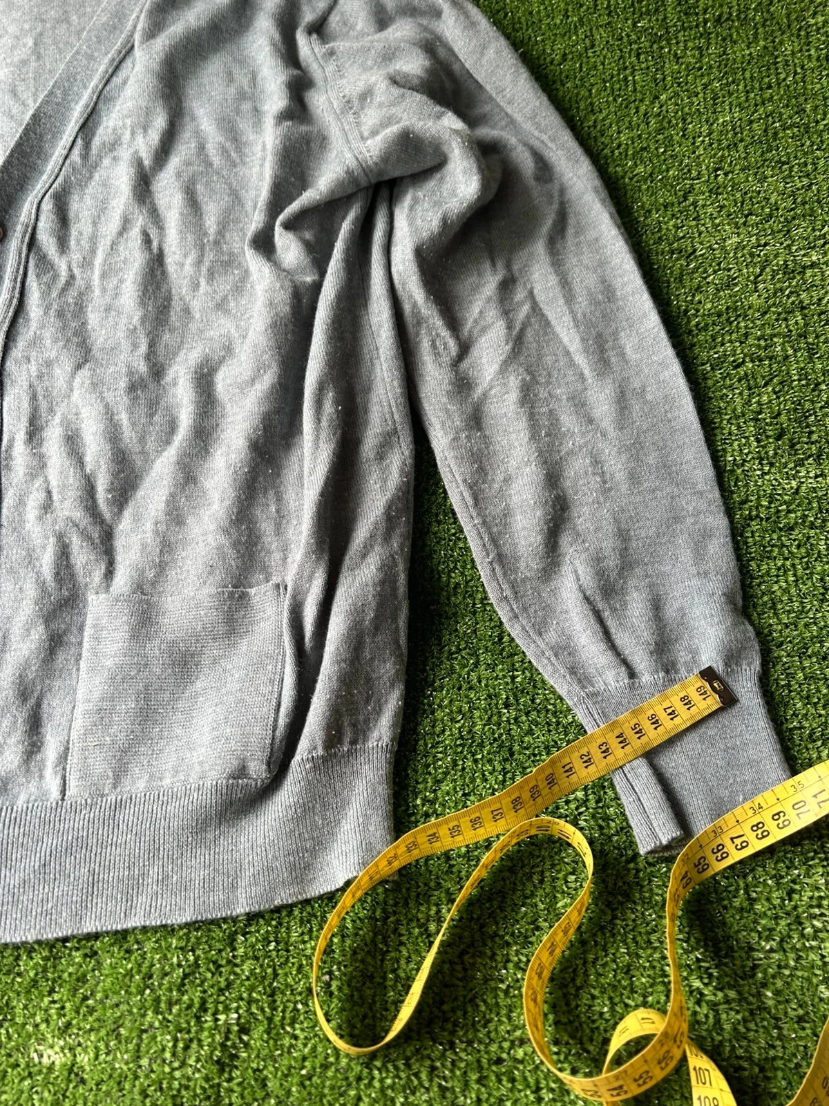 Cardigan gris vintage de lana peinada talla 4 / L – photo 3